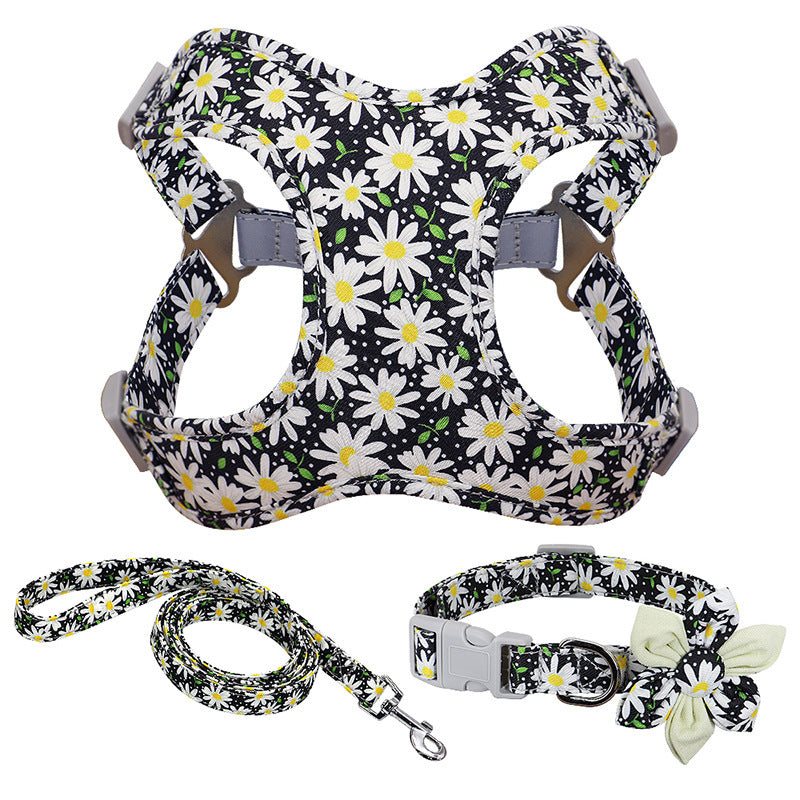 Blooming Paws! Flower Power Dog Collar & Harness Set – For Stylish Walks with Your Pup - amazing bark 