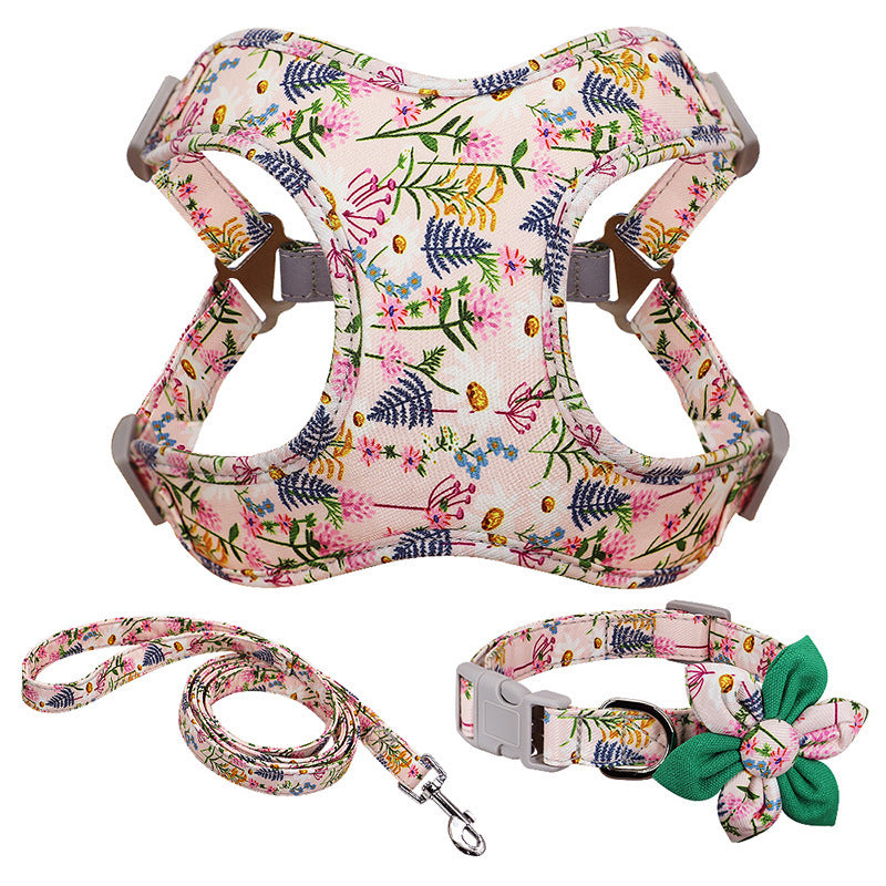 Blooming Paws! Flower Power Dog Collar & Harness Set – For Stylish Walks with Your Pup - amazing bark 