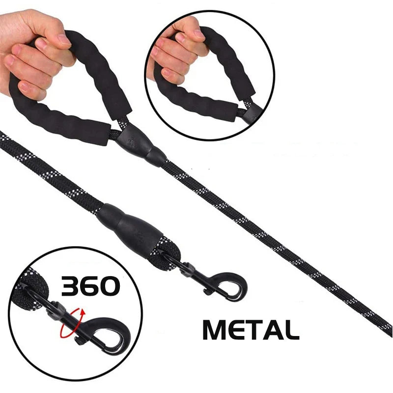 Stay in Control! Reflective Dog Leash with Padded Handle - amazing bark 