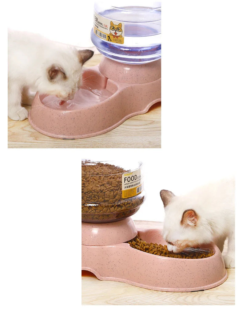 Eat & Drink with Ease! Automatic Pet Feeder & Water Dispenser for Cats & Dogs - amazing bark 