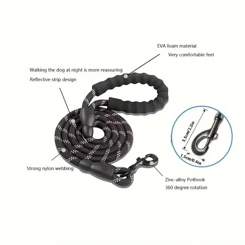 Stay in Control! Reflective Dog Leash with Padded Handle - amazing bark 