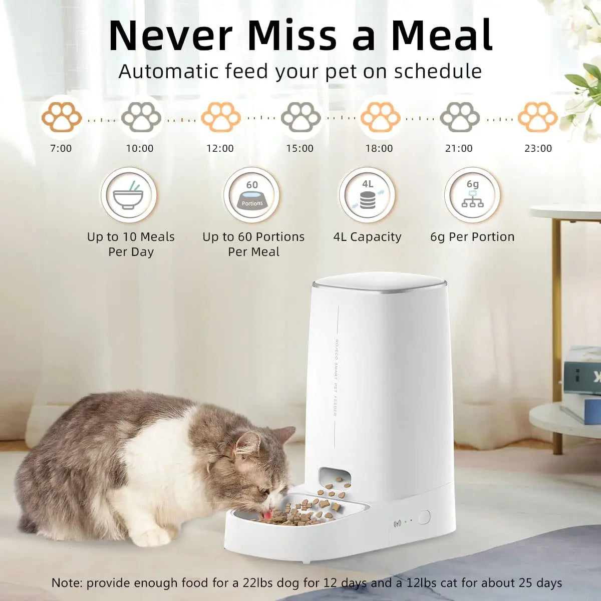 ROJECO WiFi Smart Feeder – Feed Your Pet Anytime, Anywhere with a Tap! - amazing bark 