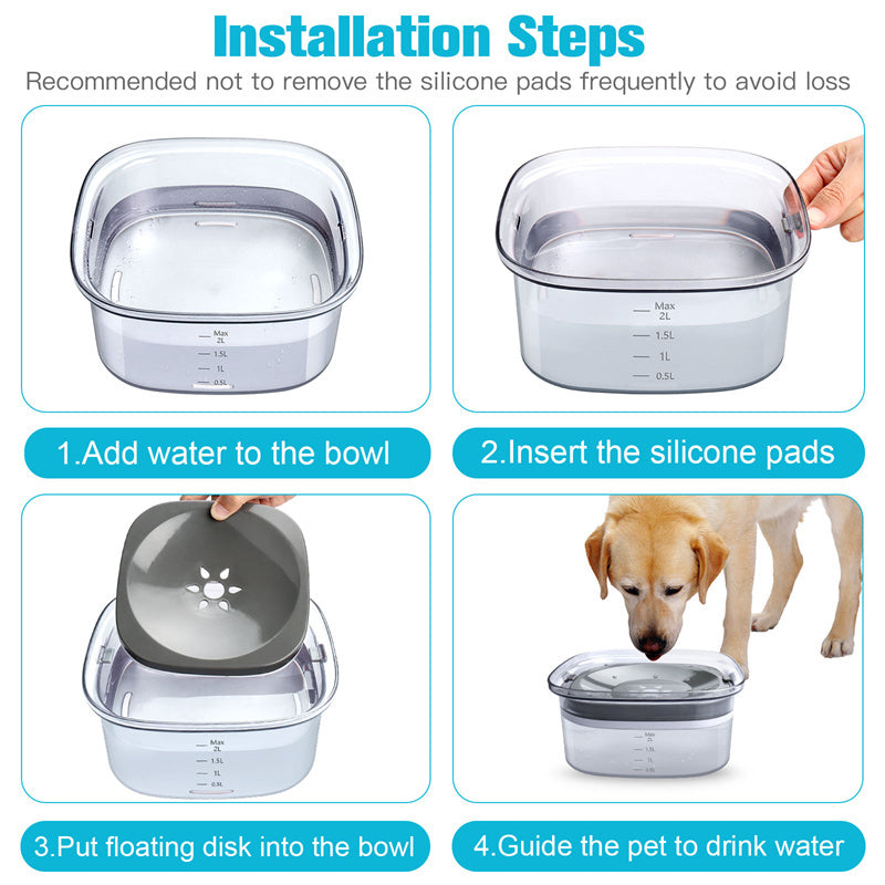 Sip in Style! 70oz Large Capacity Spill-Proof Water Bowl for Dogs & Cats - amazing bark 